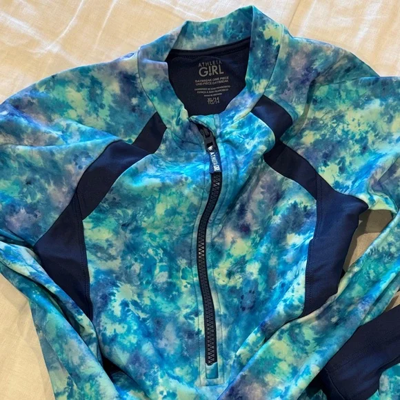 Blue and Navy Tie-Dye Rash Guard Set - Picture 3 of 4